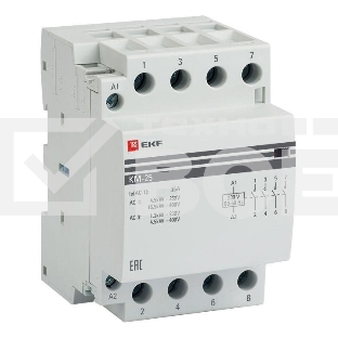 Контактор модульный EKF km-3-25-40 КМ 25А 4NO (3 мод.) PROxima