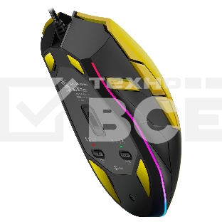 Мышь проводная A4Tech Bloody W70 Max желтый/черный, 10000 dpi, USB, кнопки - 9