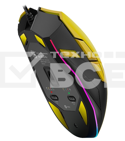 Мышь проводная A4Tech Bloody W70 Max желтый/черный, 10000 dpi, USB, кнопки - 9