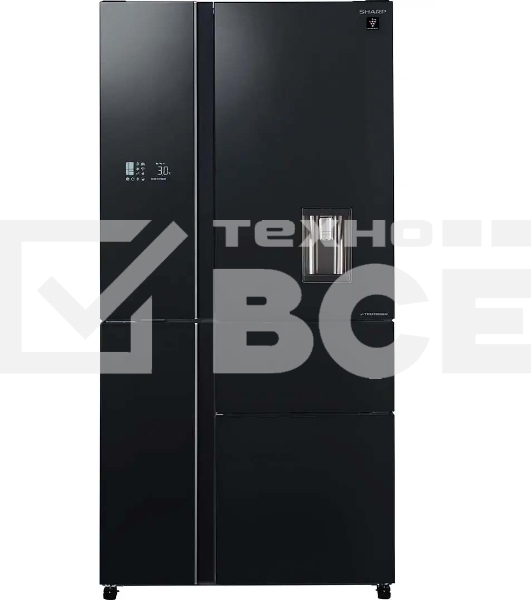 Холодильник Sharp SJWX99ABK серный трехкамерный  морозилка снизу 423/179л