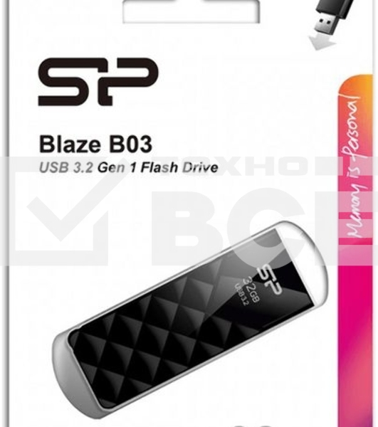 Флешка USB 32Gb Silicon Power Blaze B03, USB 3.2, черный