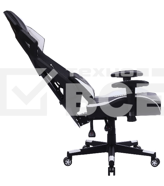 Кресло игровое Cactus CS-CHR-090BLW черный/белый, сиденье черный/белый, эко.кожа, крестовина пластик, пластик черный/белый