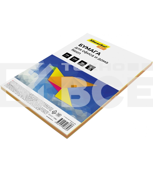 Бумага Silwerhof DAILY A4/80г/м2/100л./радуга неон (5цветов)