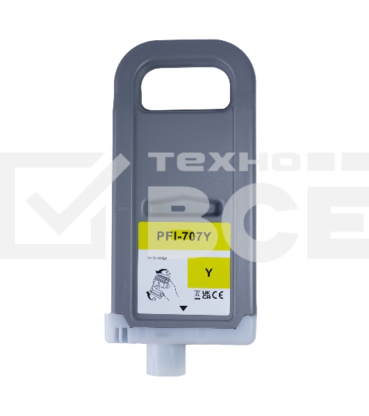 Картридж струйный Sakura 9824B001 (PFI-707Y) для Canon, желтый, 700 мл.