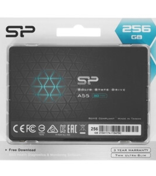 Накопитель SSD Silicon Power Ace A55, 256Gb, SATA III, 2.5', R/W 550/450