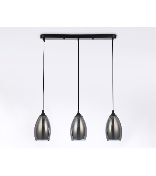 Светильник Ambrella light TR3537/3 BK/SM/FR черный/дымчатый/белый матовый E27/3 max 40W 640*120*820