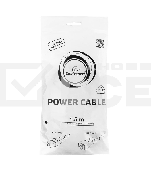 Кабель питания для UPC Gembird/Cablexpert, 1.5м, С19 - C20, 16А, черный, с заземлением(PC-189-C19)