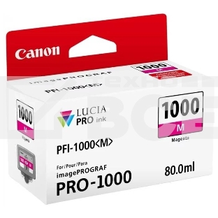 Картридж струйный Canon PFI-1000 M для IJ SFP PRO-1000 WFG. Пурпурный. 80 мл.