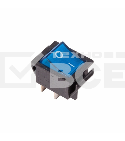 Выключатель клавишный 250V 16А (4с) ON-OFF синий с подсветкой (RWB-502, SC-767, IRS-201-1) Rexant (в упак. 1шт.)