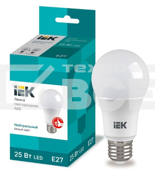 Лампа LED A80 шар 25Вт 230В 4000К E27 Iek LLE-A80-25-230-40-E27