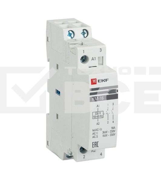 Контактор модульный EKF km-1-16-20 КМ 16А 2NO (1 мод.) PROxima