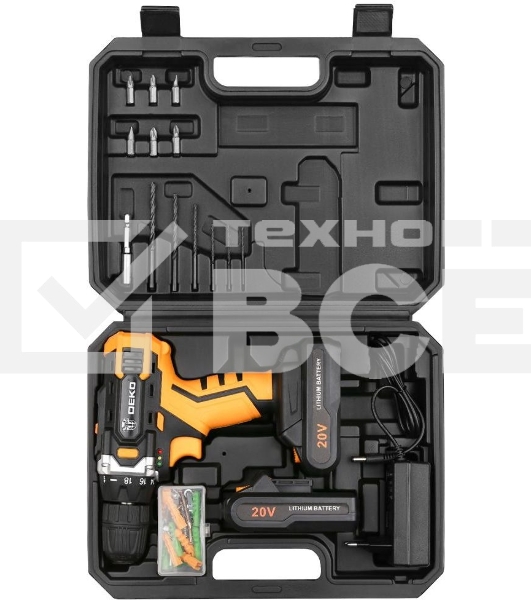 Дрель-шуруповерт Deko DKCD20FU-Li 063-4093, Аккумуляторная, 20 В, Кейс