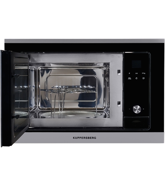 Встраиваемая микроволновая печь Kuppersberg HMW 655 X / электронное управление, мощность микроволновой печи 800 Вт, мощность  кварцевого гриля 1000 Вт, 5 уровней мощности, функция кварцевый гриль, функция автоматического разморажив, функция ручного размораживания, многофункциональный таймер, часы, внутренняя поверхность из нержавеющстали, блокировка от детей, объем микроволновой печи: 18 л