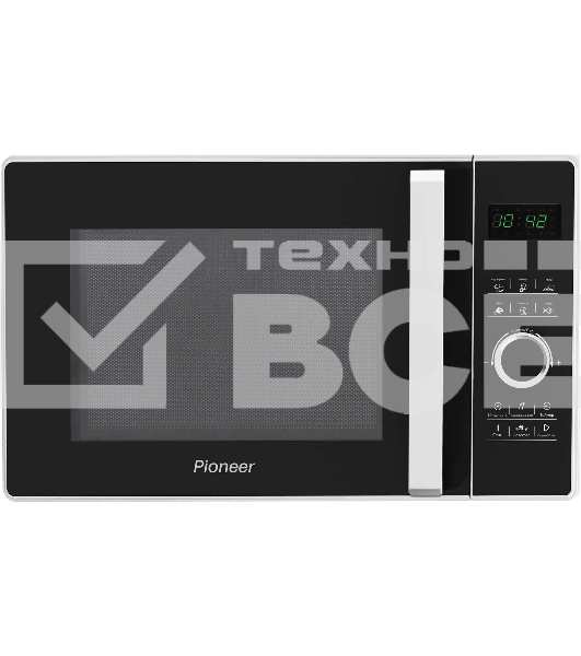 Микроволновая печь Pioneer MW356S белый, 23 л, 800 Вт, переключатели - сенсор/поворотный механизм