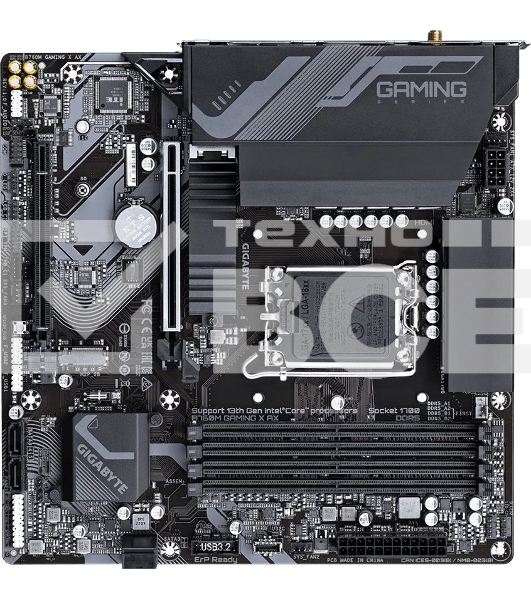 Материнская плата Gigabyte B760M GAMING X AX, LGA 1700, Intel B760, 4xDDR5, 4xSATA, 2xM.2, 1xPCIe 4.0 x16, 1xPCIe 3.0 x16, 1xHDMI, 1xDP, 1x 2.5Gb LAN, 5xUSB-A 2.0, 3xUSB-A 3.2 Gen 1, 3x3.5 мм, 7.1, mATX