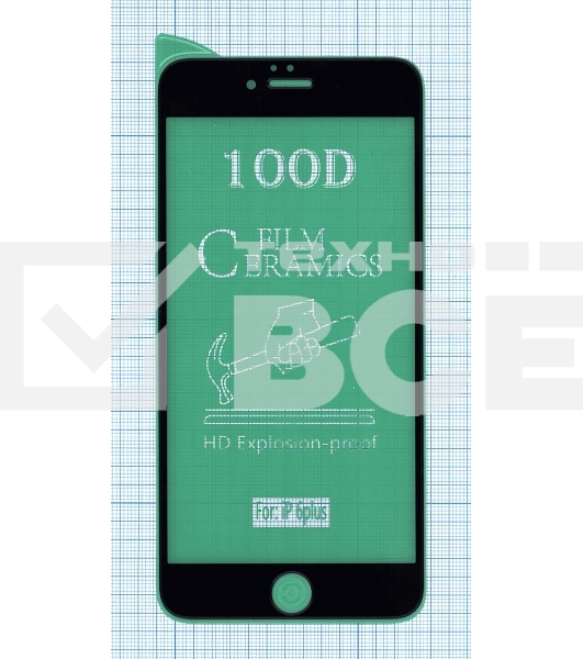 Керамическая пленка (стекло) для Iphone 6/ 6S plus черный