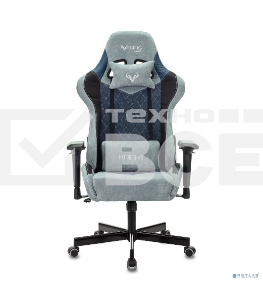 Кресло игровое Бюрократ VIKING 7 KNIGHT BL FABRIC синий текстиль/эко.кожа крестовина металл/пластик