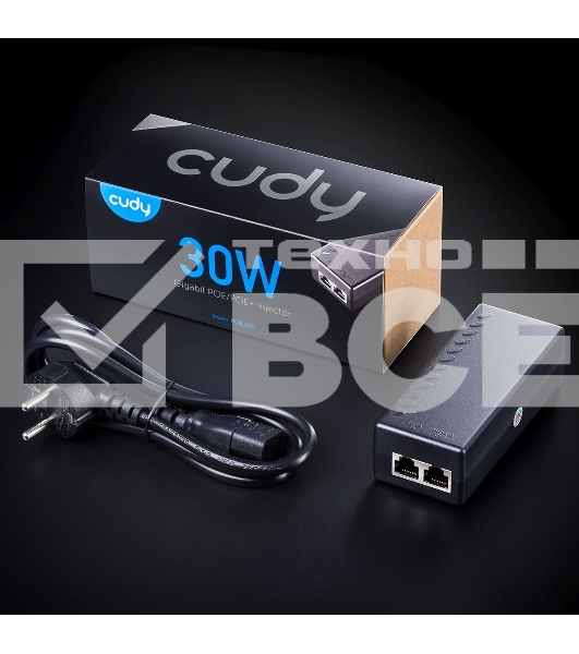 Инжектор PoE Cudy POE200 10/100/1000BASE-T 30Вт 54В(DC)