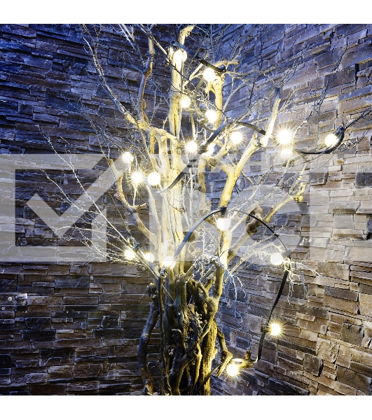 Гирлянда Neon-night LED Galaxy Bulb String 10м, черный каучук, 30 лампx6 LED теплый белый, влагостойкая IP65