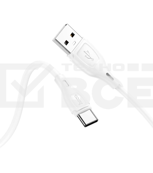 Кабель USB HOCO X61 Ultimate silicone, USB - Type-C, 3.0А, 1м, белый