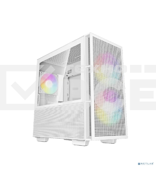 Компьютерный корпус Deepcool CH360 WH без БП, боковое окно (закаленное стекло), 2x140мм ARGB LED вентилятор спереди и 1x120мм ARGB LED вентилятор сзади, белый, mATX