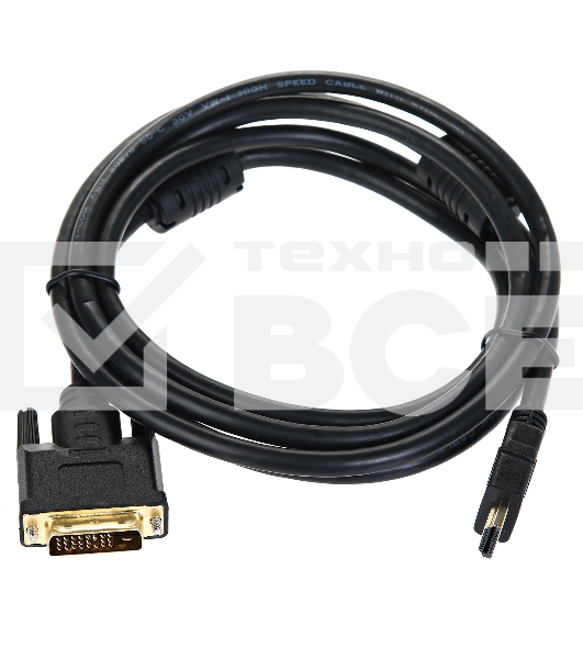 Кабель HDMI to DVI-D (19M -25M) 2м, TV-COM, 2 фильтра <LCG135F-2M>