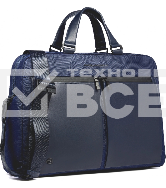 Деловая сумка Piquadro Orion CA6624S136/BLU с отделением для ноутбука синий ткань/натур.кожа