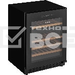 Винный шкаф Kuppersberg RBW 86, встраиваемый, High-Tech, объем 129 л, вместимость 46 бутылок, диапазон температуры 5-22 градусов, сенсорное открытие двери, 4 полки из бука, LCD дисплей, уровень шума 40 дБ, черный, фото3