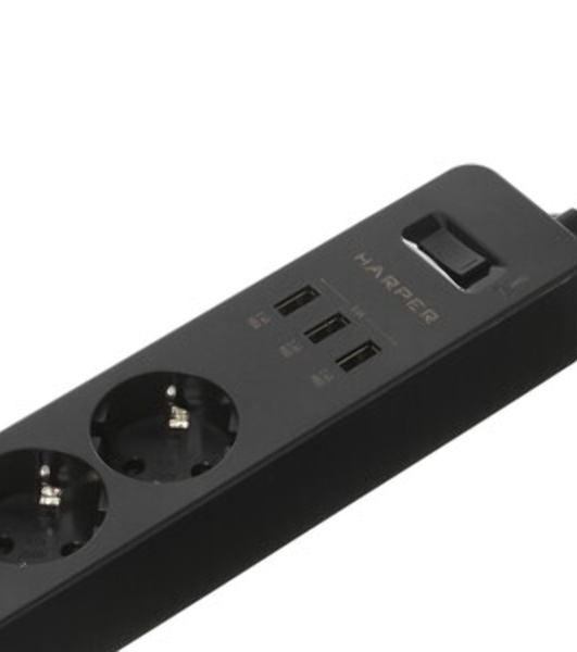 Удлинитель с USB зарядкой HARPER UCH-315 черный