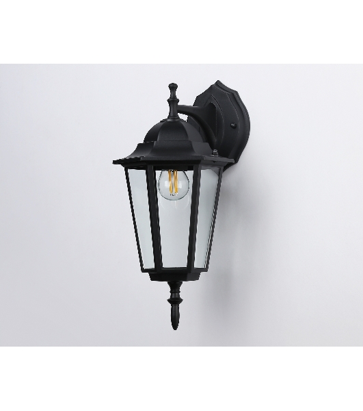 Уличный настенный светильник Ambrella light ST2018 BK/CL черный/прозрачный IP54 E27 max 40W 360*150*210