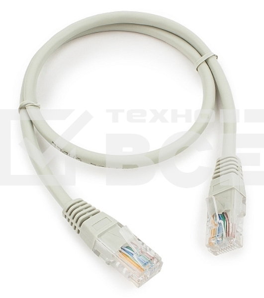 Патч-корд медный UTP Cablexpert PP10-0.5M кат.5, 0.5м, литой, многожильный (серый)