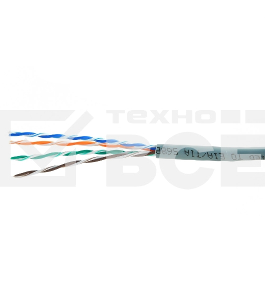 Кабель Cablexpert, UTP5e, 4 пары, 7 *0.18 мм, медь, многож., 305 м, Fluke Test, серый