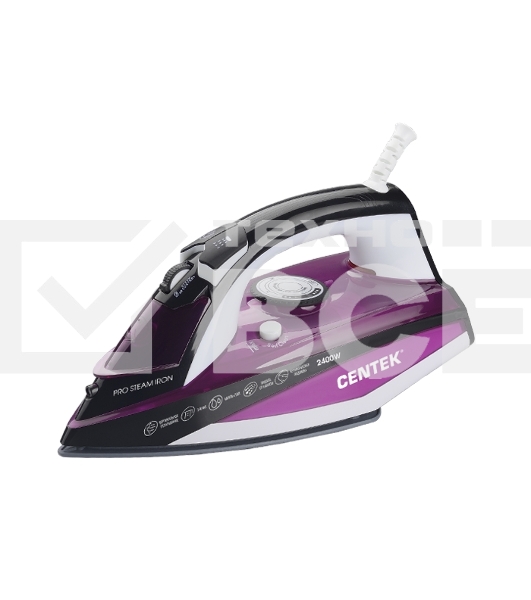 Утюг Centek CT-2344 VIOLET 2400Вт, керамическая подошва, мощный паровой удар, самоочистка, 330мл