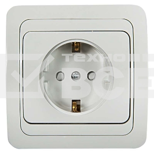 Розетка 1-м CLASSICO защ. шторки с заземл. 2028x бел. ASD / IN HOME 4690612000978