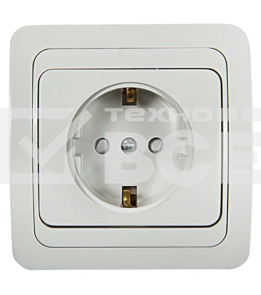 Розетка 1-м CLASSICO защ. шторки с заземл. 2028x бел. ASD / IN HOME 4690612000978
