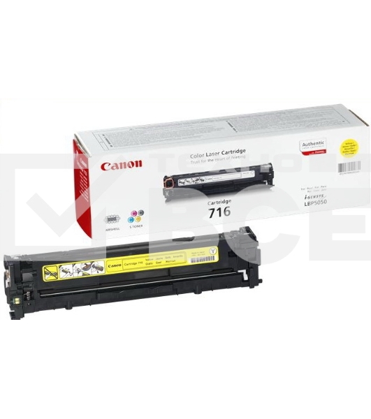 Картридж лазерный Canon Cartridge 716Y (1977B002) желтый (1500 стр.) для Canon LBP-5050/5050N