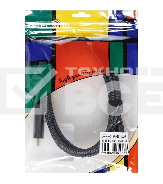Кабель miniDisplayPort M-> HDMI M 4K@60Hz 1.8m Telecom,оплетка (TA562M-1.8M)