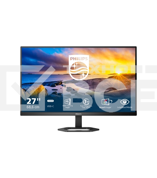 МОНИТОР 27' PHILIPS 27E1N5300AE/00 Black с поворотом экрана (IPS, 1920x1080, 75Hz, 1 ms, 178°/178°, 300 cd/m, Mega DCR