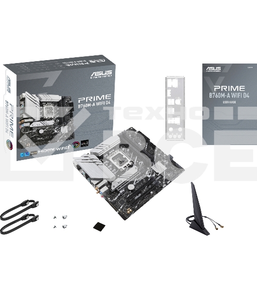 Материнская плата ASUS PRIME B760M-A WIFI D4, LGA 1700, Intel B760, 4xDDR4, 4xSATA, 2xM.2, 1xPCIe 4.0 x16, 1xPCIe 4.0 x4, 1xPCIe 4.0 x1, 2xHDMI, 1xDP, 1x 2.5Gb LAN, 2xUSB-A 3.2 Gen 2, 4xUSB-A 2.0, 3x3.5 мм, 7.1, mATX