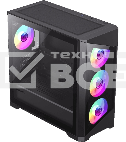 Компьютерный корпус mATX, без блока питания Gamemax Destroyer TGB mATX case, black, w/o psu, w/1xUSB3.0+2xUSB2.0, Combo Audio, w/3x12cm ARGB front fan (1xFN-12A-M6I, 2xFN-12A-S6I), w/1x12cm ARGB rear fan (FN