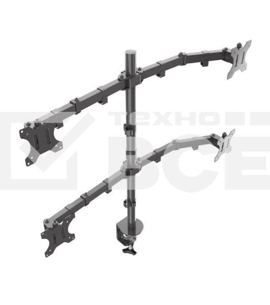 Кронштейн ONKRON D421E для четырех мониторов 13'-32' настольный, черный