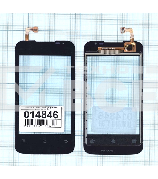 Сенсорное стекло (тачскрин) для Huawei HX035579A_VO W1447, черное