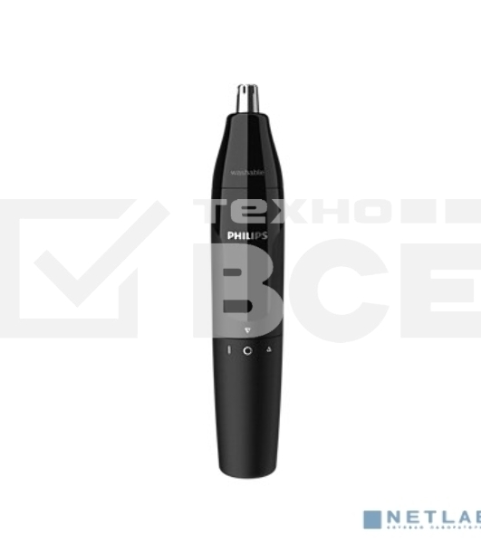 Триммер для носа Philips NT1620/15 роторный режущий элемент, водонепроницаемый корпус - пластик, цвет - черный, в комплекте батарейка АА