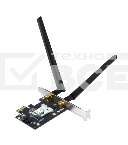 Сетевой адаптер ASUS PCE-AX1800 WIFI 802.11ax, 2402 + 574Mbpsб PCI-E Adapter, 2 антенны; 90IG07A0-MO0B00