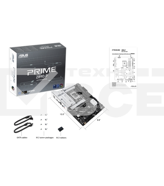 Материнская плата ASUS PRIME Z890-P, LGA 1851, Intel Z890, 4xDDR5, 4xSATA, 4xM.2, 1xPCIe 5.0 x16, 2xPCIe 4.0 x4, 1xPCIe 4.0 x1, 1xHDMI, 1xDP, 1xUSB-C (видеовыход), 1x 2.5Gb LAN, 4xUSB-A 2.0, 2xUSB-A 3.2 Gen 1, 1xUSB-A 3.2 Gen 2, 1xUSB-C 3.2 Gen 2x2, 3x3.5