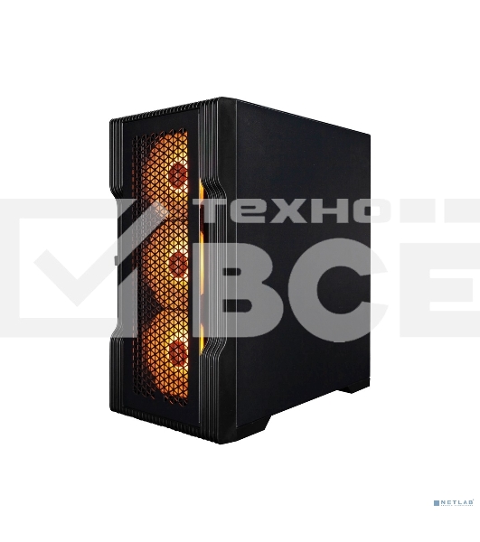 Компьютерный корпус 1STPLAYER TRILOBITE T3 Black / mATX, TG / 4x 120mm LED fans inc. / T3-BK-4F1