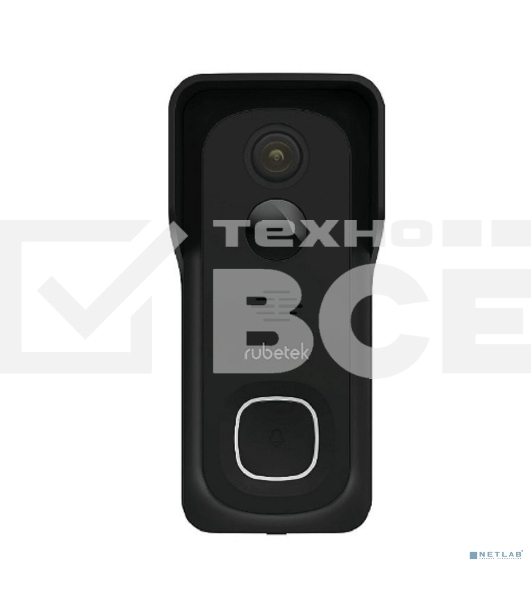 Видеозвонок RUBETEK RV-3440 на батарейках (цв. черный), 2 Мп, 1/2.9'' CMOS, объектив 2.4 мм, ONVIF/WebRTC/RTSP, слот microSD, Wi-Fi 2.4 ГГц, PIR датчик 100°, 6700 мАч, IP65, металл
