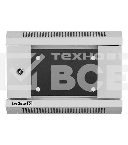 Шкаф телекоммуникационный 10' настенный 4U ExeGate EС-WM-4U.310.G.GREY (10”, 4U, 330x310x230mm (ШхГхВ), передняя дверь закаленное стекло, пыле- и влагозащита IP23, светло-серый RAL 7035)