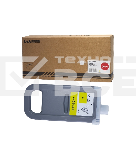Картридж струйный Sakura 9824B001 (PFI-707Y) для Canon, желтый, 700 мл.