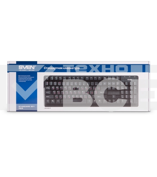 Клавиатура Keyboard SVEN Standard 301 USB чёрная SV-03100301UB